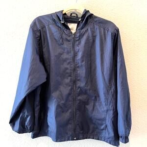 Tally-Ho Large Windbreaker Hooded Jacket Navy Drawstring